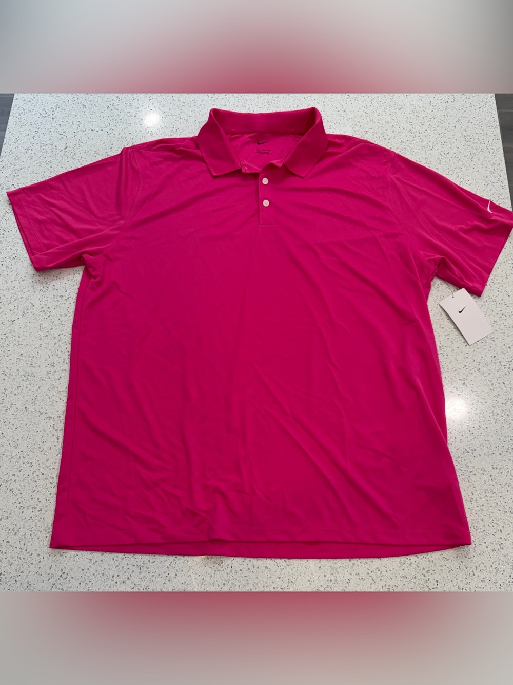 Nike Men's Bright Pink Polo Shirt